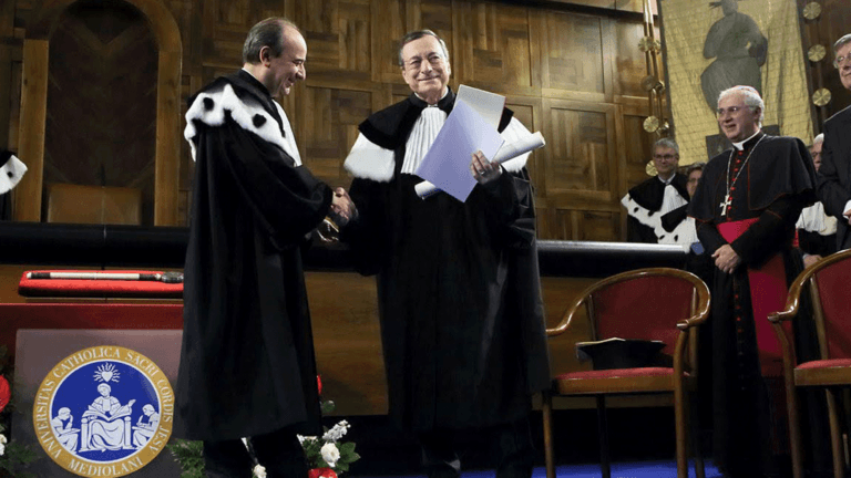 Cover Image for Laurea honoris causa a Mario Draghi, Anelli: «Ha guidato la BCE nella tempesta»