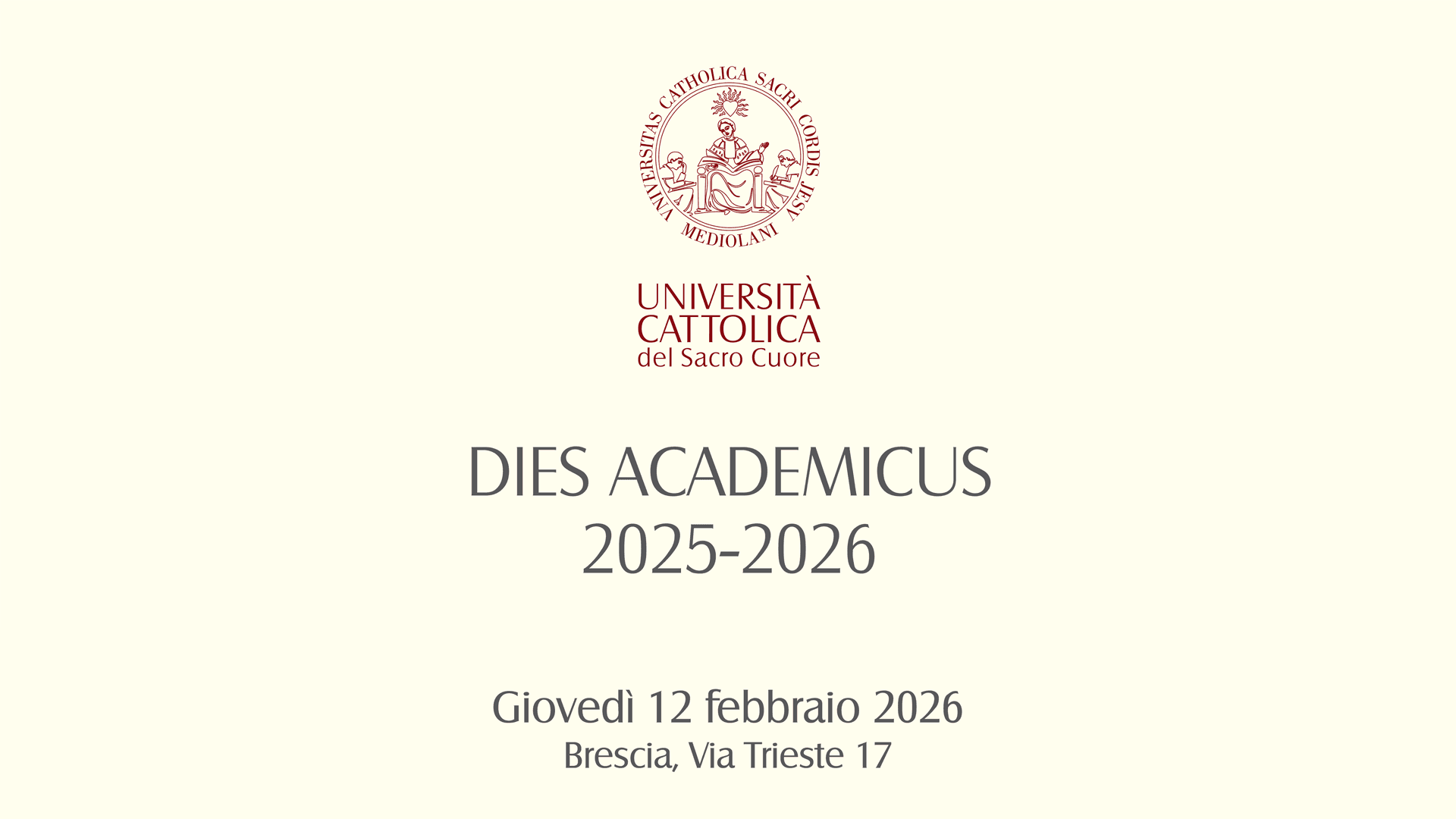 Dies Academicus 2025-2026: sede di Brescia
