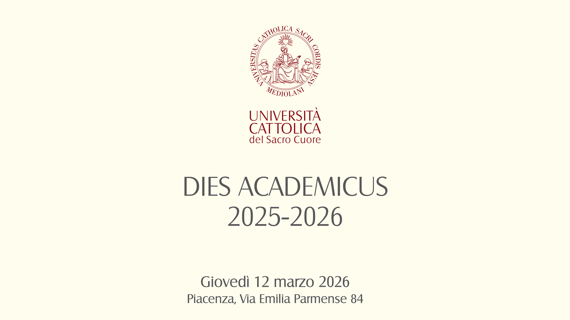 Dies Academicus 2025-2026 – Sede di Piacenza