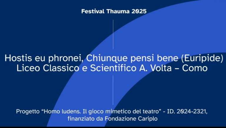 Cover Image for Hostis eu phronei, Chiunque pensi bene (Euripide) – Liceo Classico e Scientifico A. Volta – Como